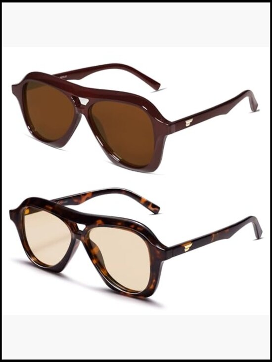 Retro Square Aviator Sunglasses Polarized UV400 Unisex Trendy